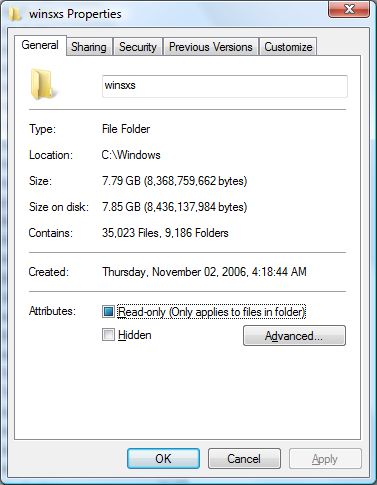 WinSxS Folder in Windows Vista