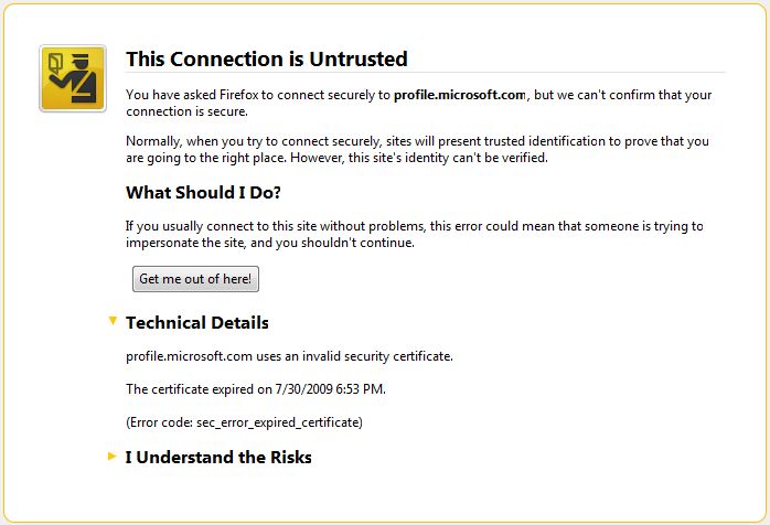 Warning connection problem. Untrust us.